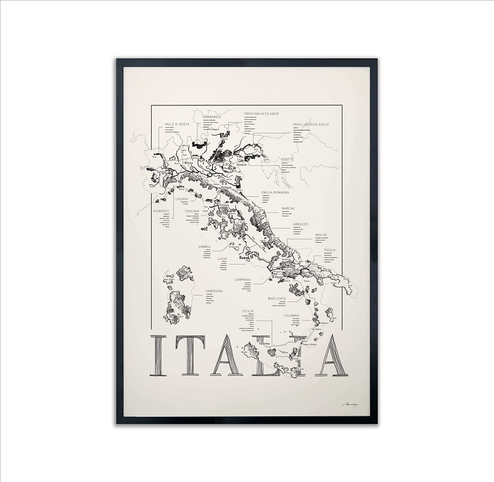 Vinkarta Italia 50x70cm