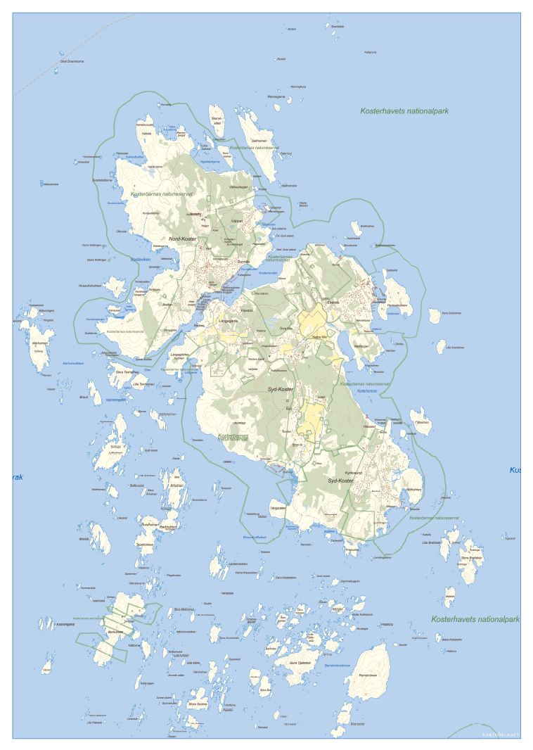 Kosteröarna väggkarta 50x70cm