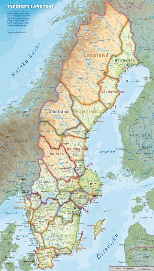 Sveriges Landskap 40x70cm