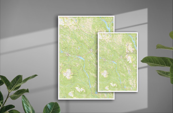 Sonfjället-Vemdalen-Klövsjö Väggkarta 50x70cm