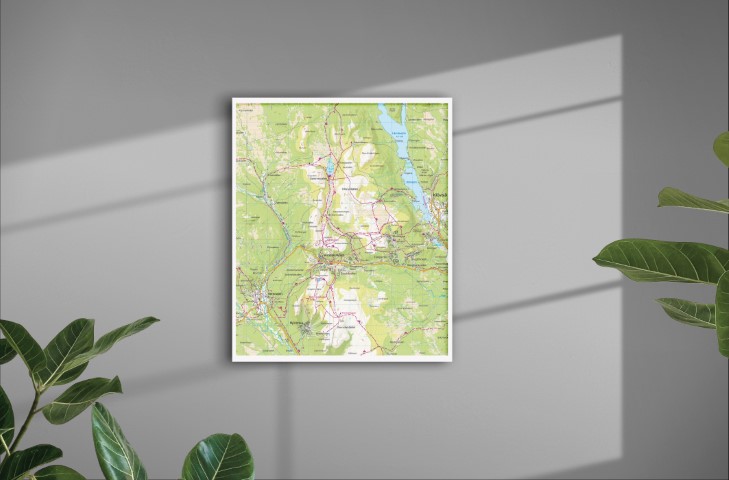 Vemdalen-Klövsjö Väggkarta 50x60cm