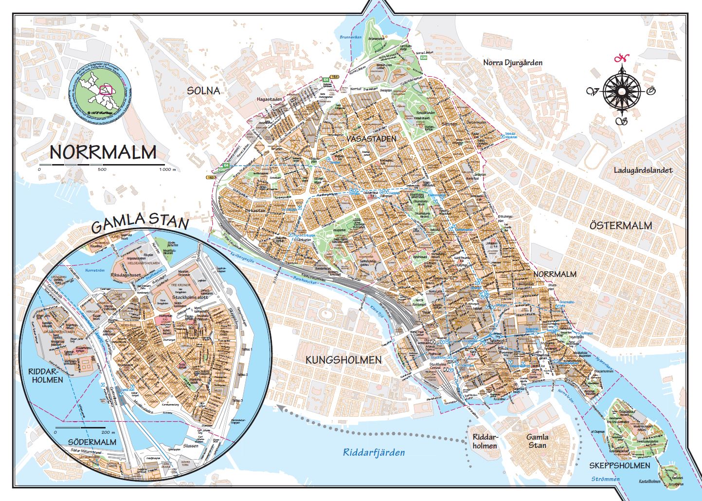 Norrmalm Grön Design 70x50cm