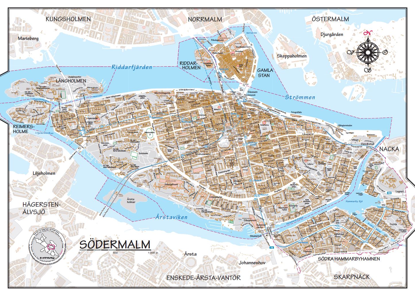 Södermalm Grå Design 70x50cm