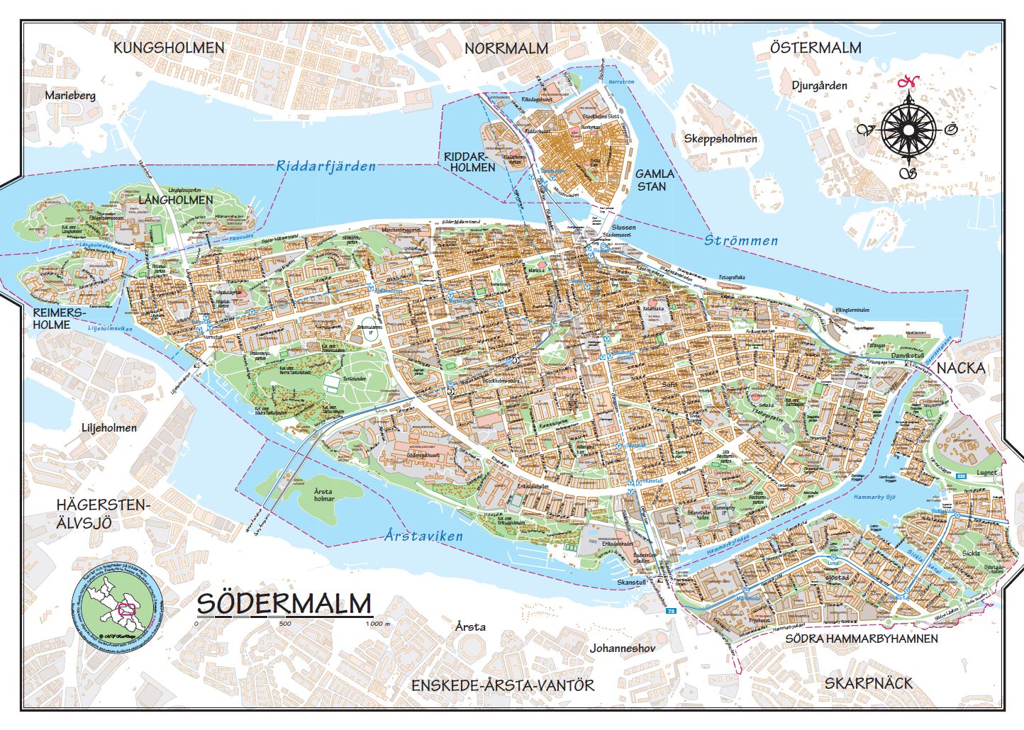 Södermalm Grön Design 70x50cm
