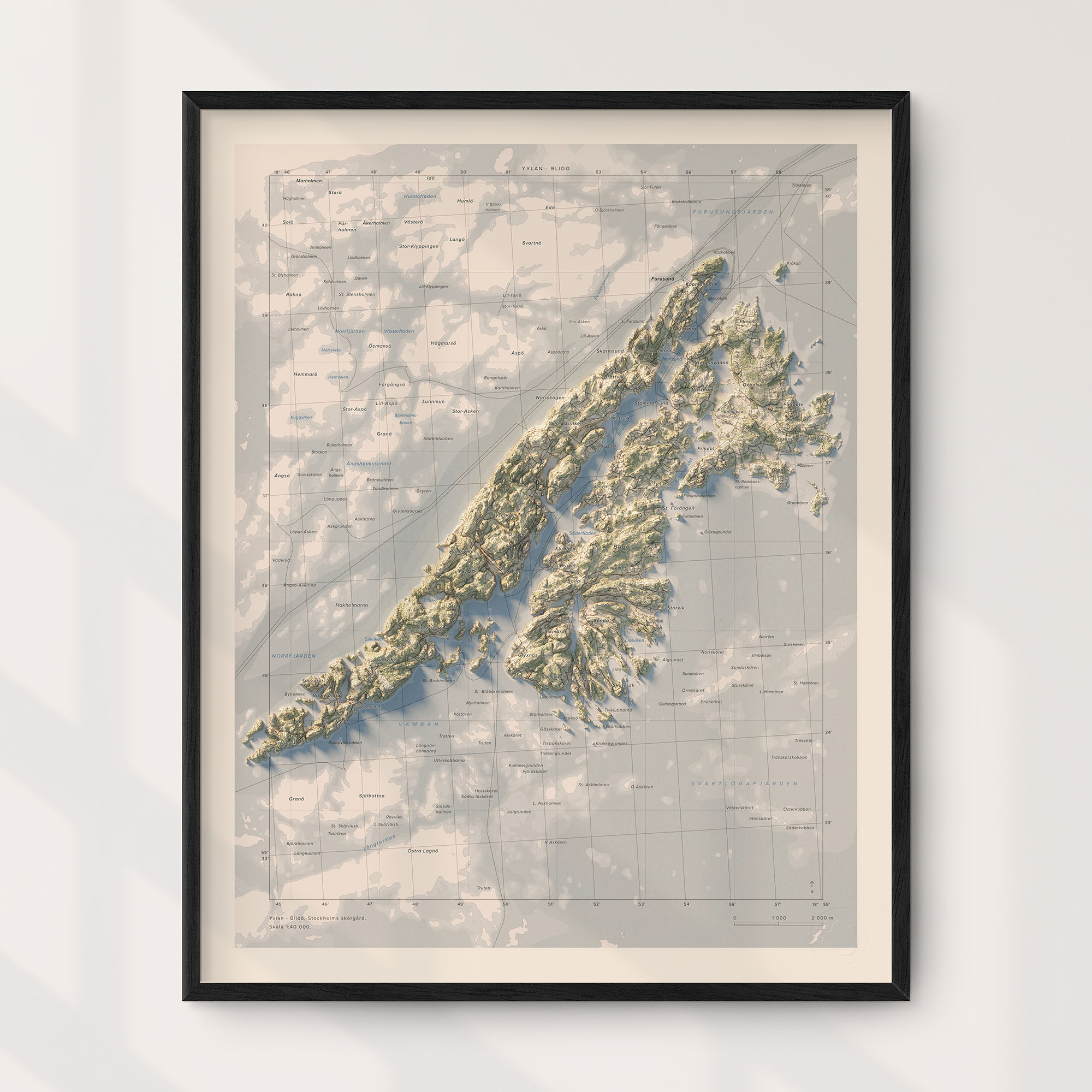 Yxlan-Blidö 40x50cm Mapbits