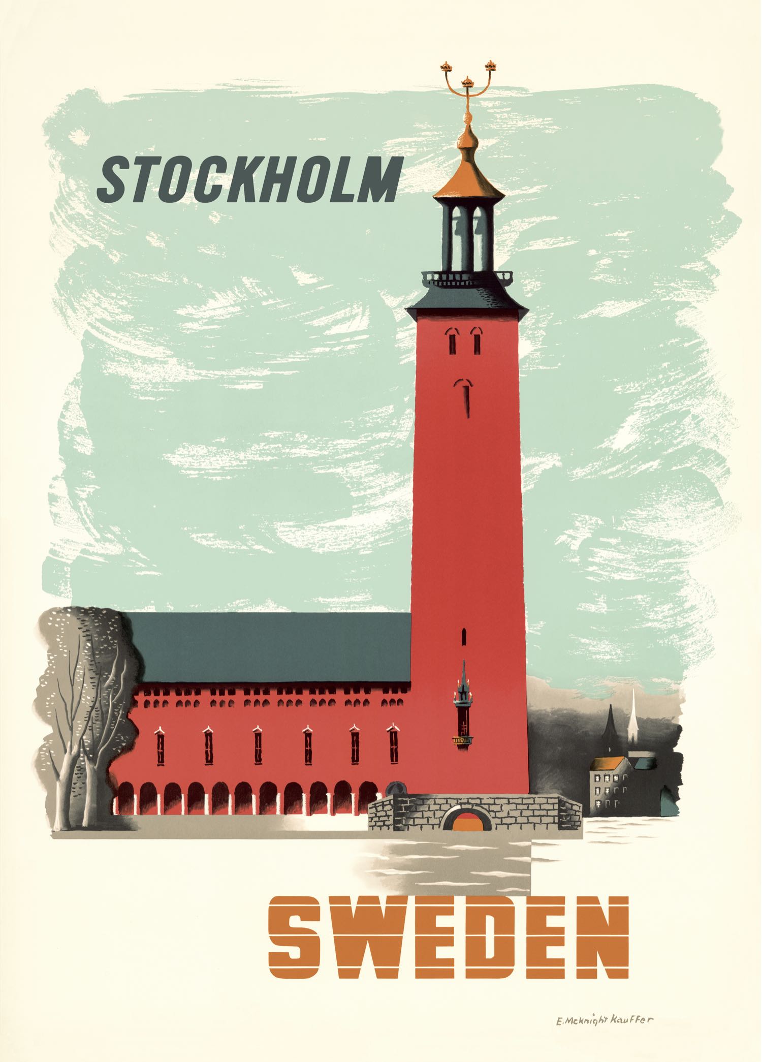 Stadshuset i Stockholm Kauffer plansch 50x70