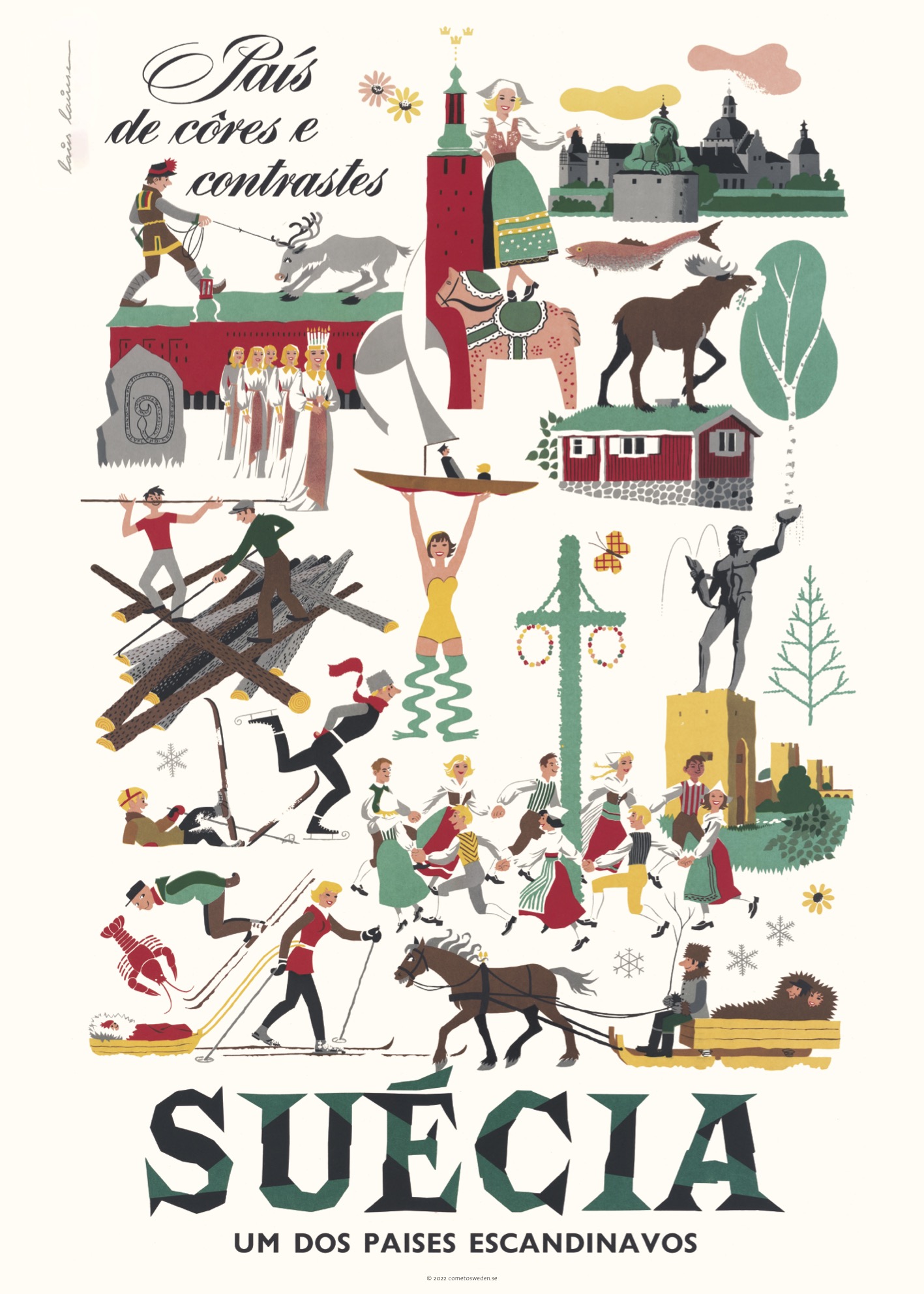 Suecia pais de cores e contrastes plansch 50x70