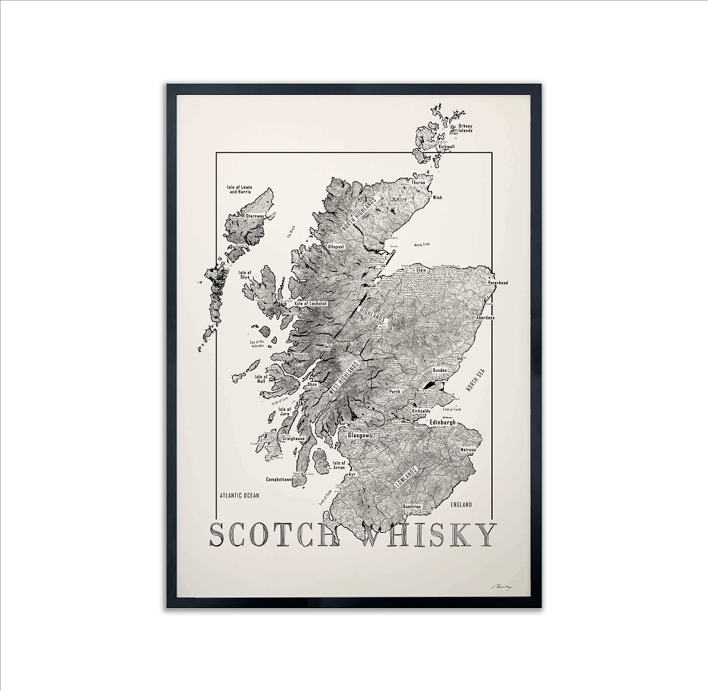 Whiskykarta Scotch 50x70cm
