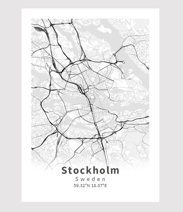 Stockholm poster Designkartan by Kartbutiken