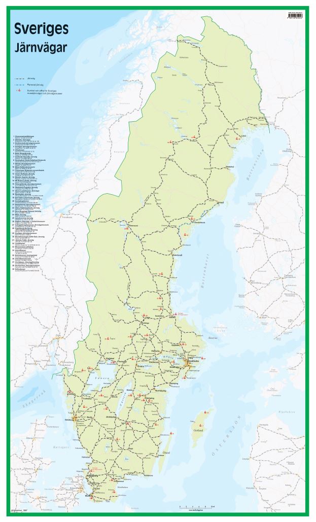 Sveriges Järnvägar 50x83cm