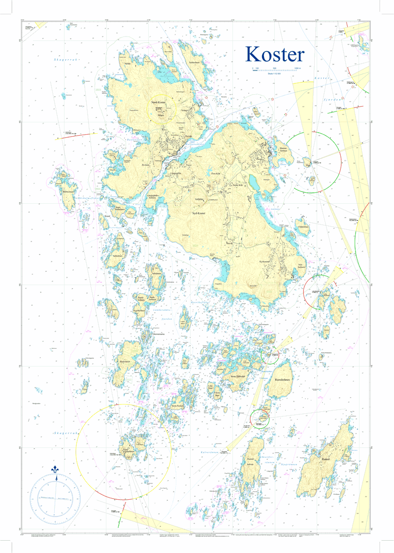 Kosterskärgården Väggkarta Hydrographica 70x100cm