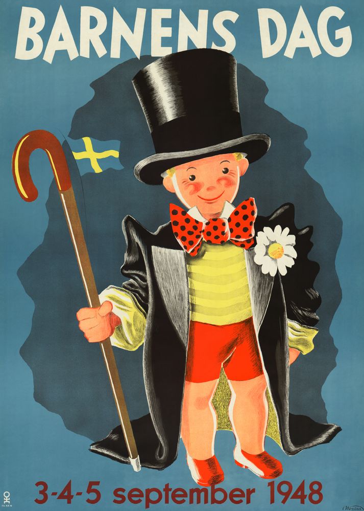 Barnens dag 1948, affisch 21x30cm