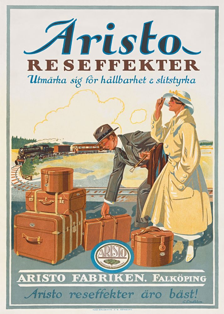 Aristo Reseffekter 1930-tal, affisch 21x30cm