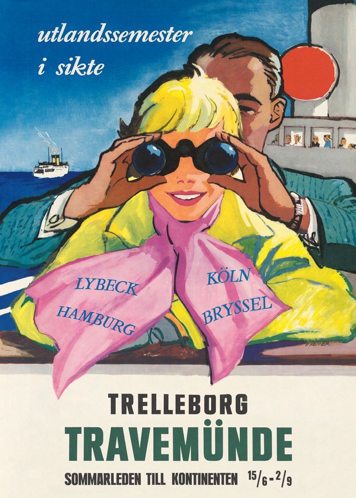 Par med kikare, affisch 21x30