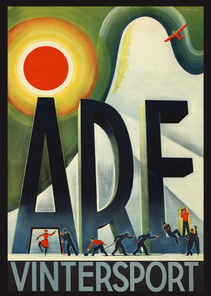 Åre Vintersport 1936, affisch 21x30cm