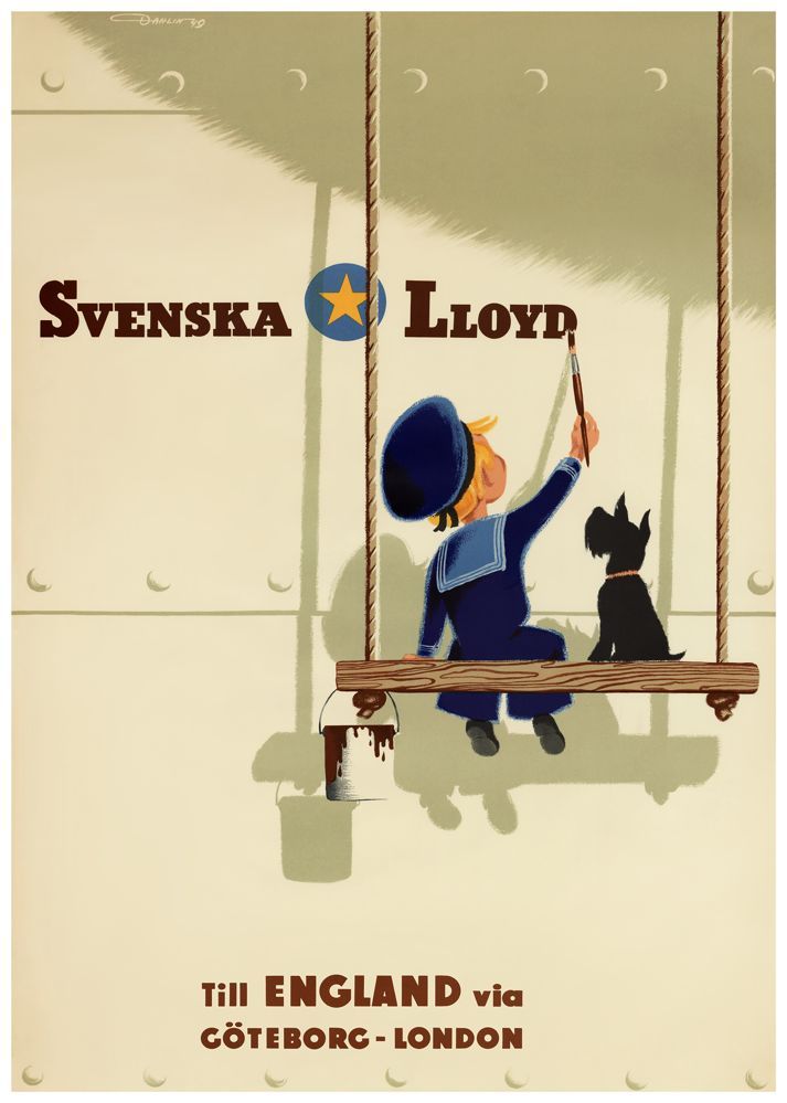 Svenska Lloyd 1949, affisch 21x30cm