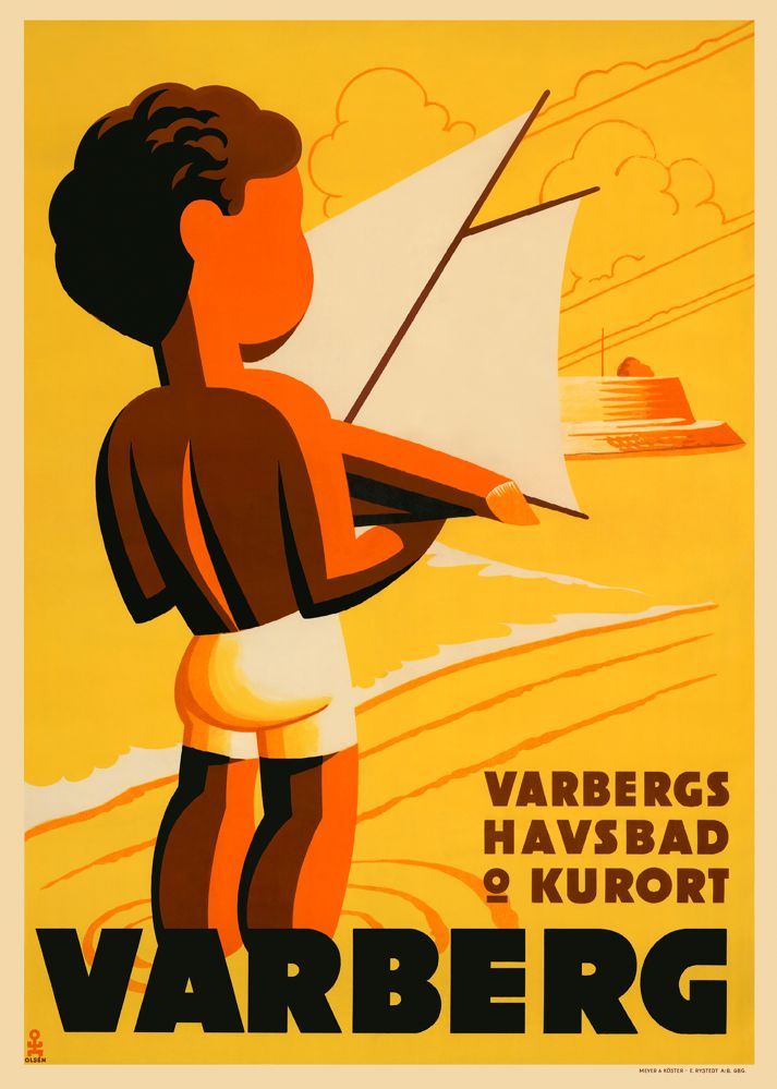 Vykort Varberg seglarpojke 1937