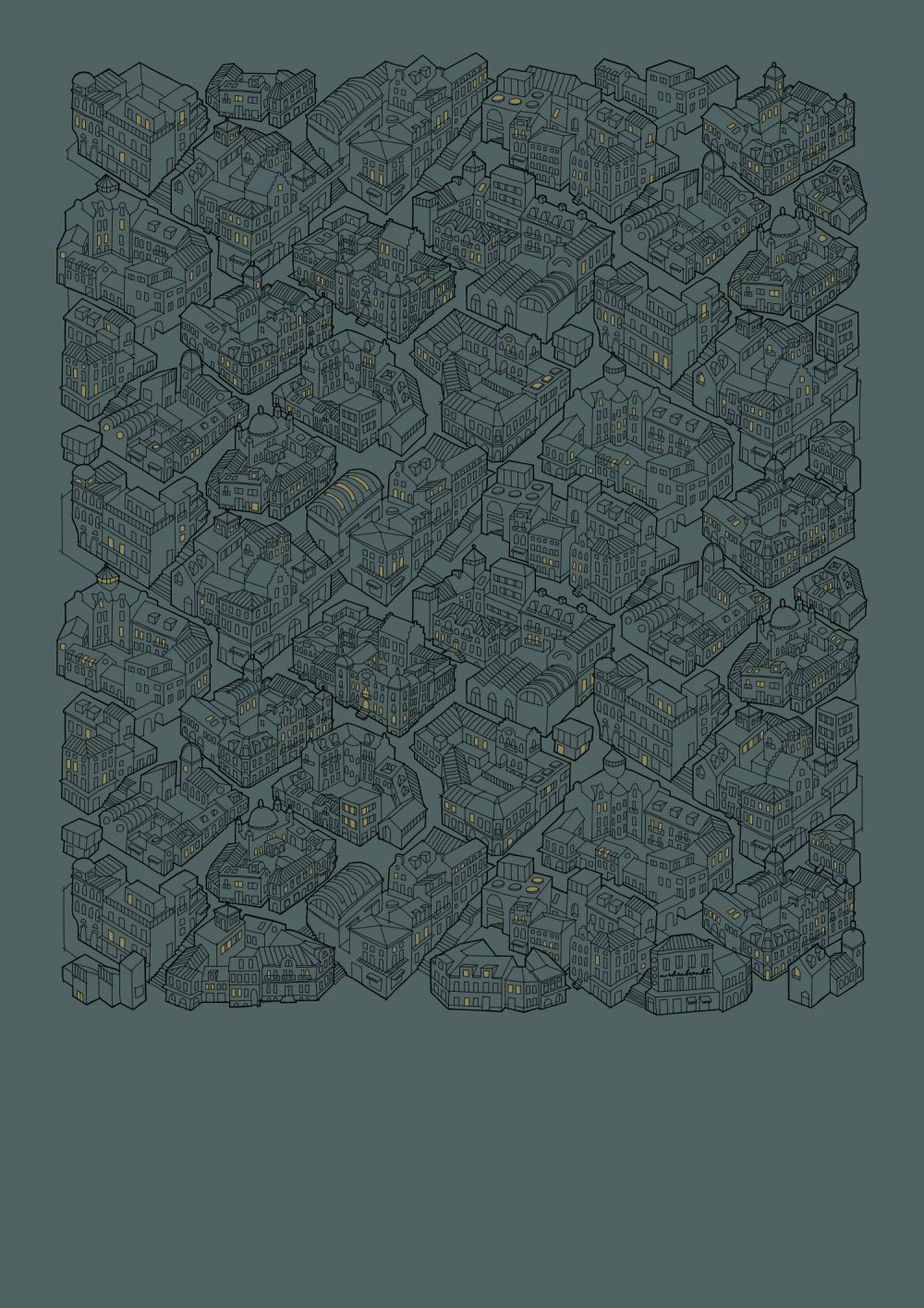 En stad natt poster av Maria Edenbradt