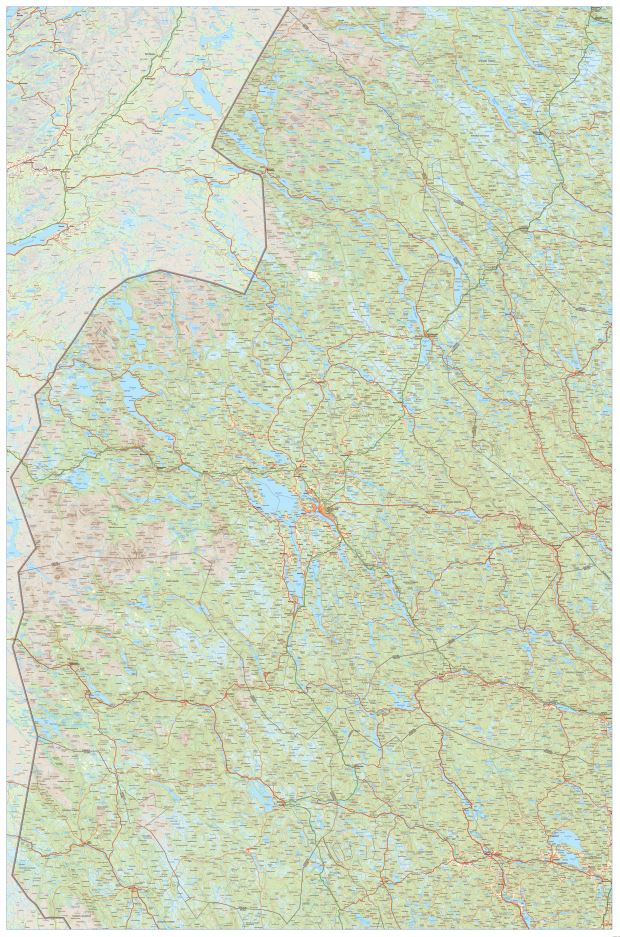 Jämtlands län väggkarta