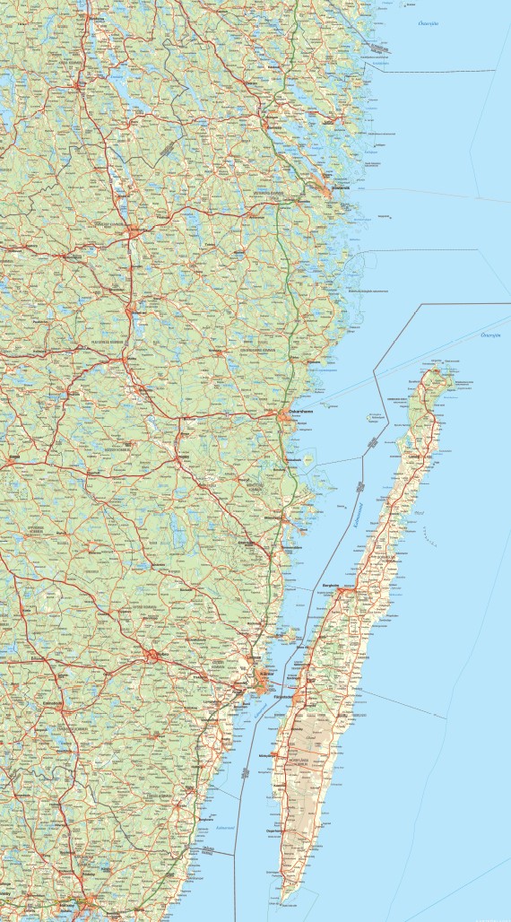 Kalmar län väggkarta