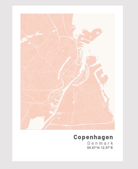 Köpenhamn poster Designkartan by Kartbutiken