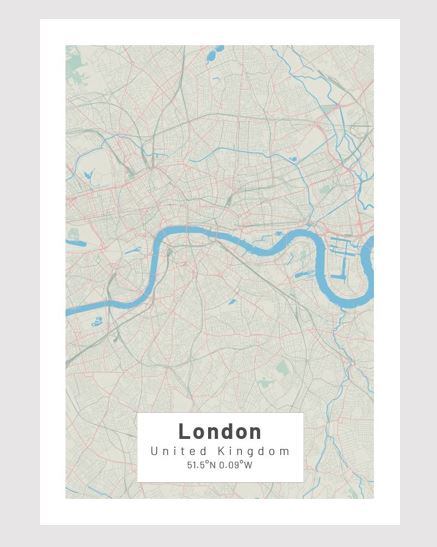 London poster Designkartan by Kartbutiken