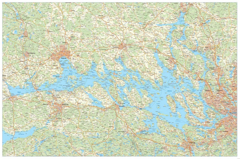 Mälaren väggkarta 120x80cm