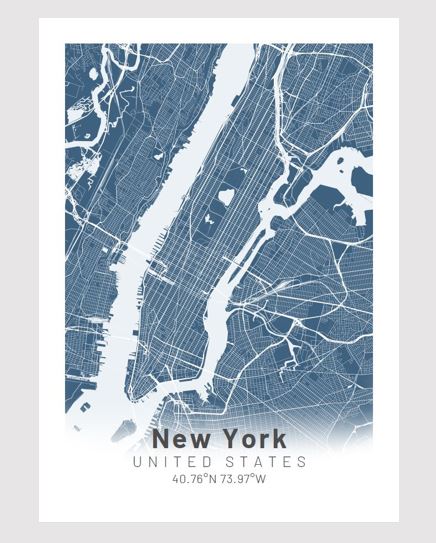New York poster Designkartan by Kartbutiken