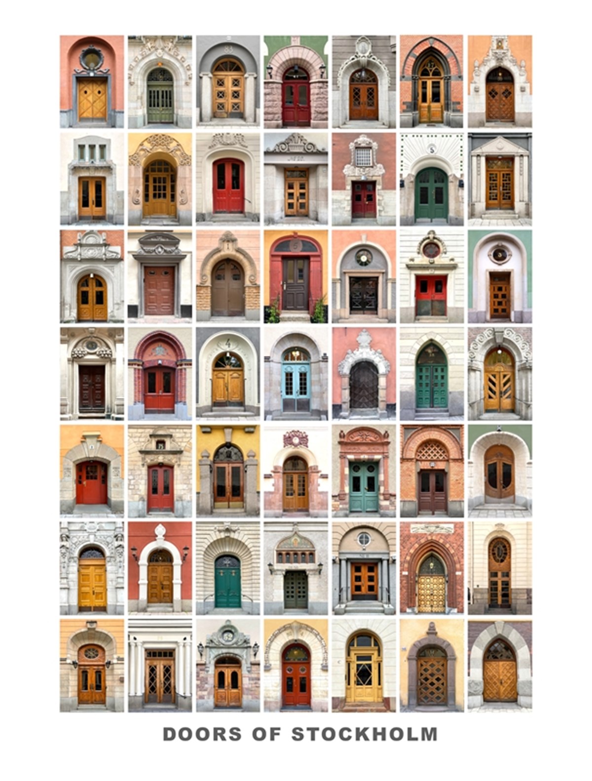 Vykort Doors of Stockholm