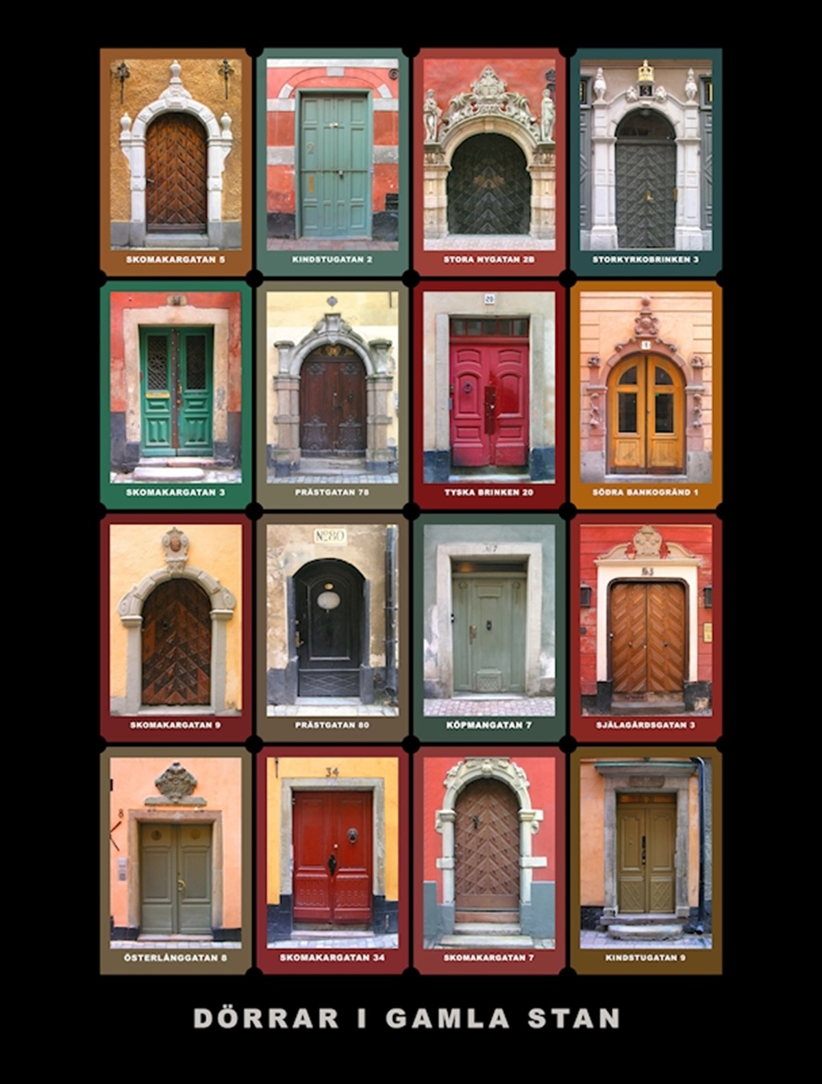 Dörrar i Gamla Stan poster 50x70