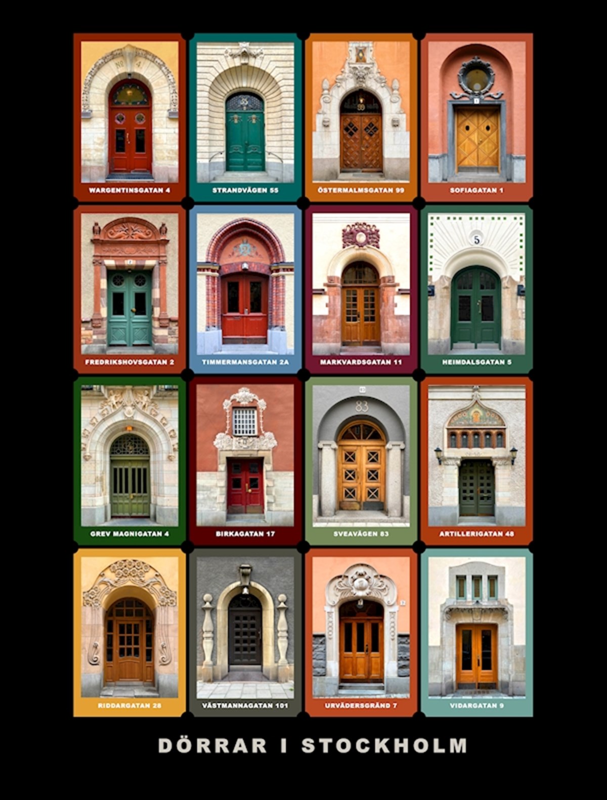 Dörrar i Stockholm poster 50x70