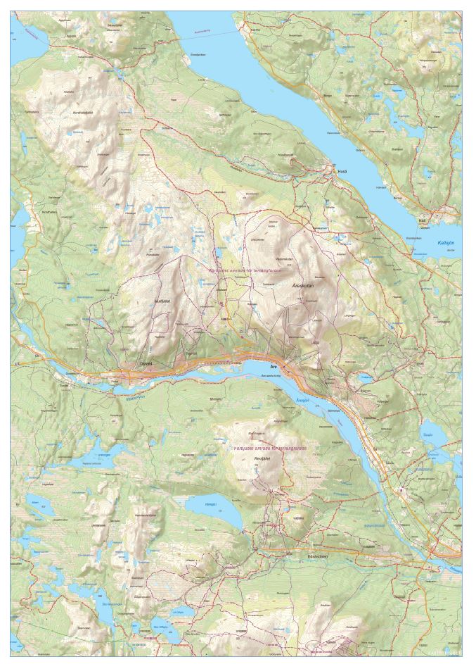 Åre väggkarta 50x70cm