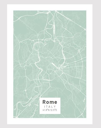 Rom poster Designkartan by Kartbutiken