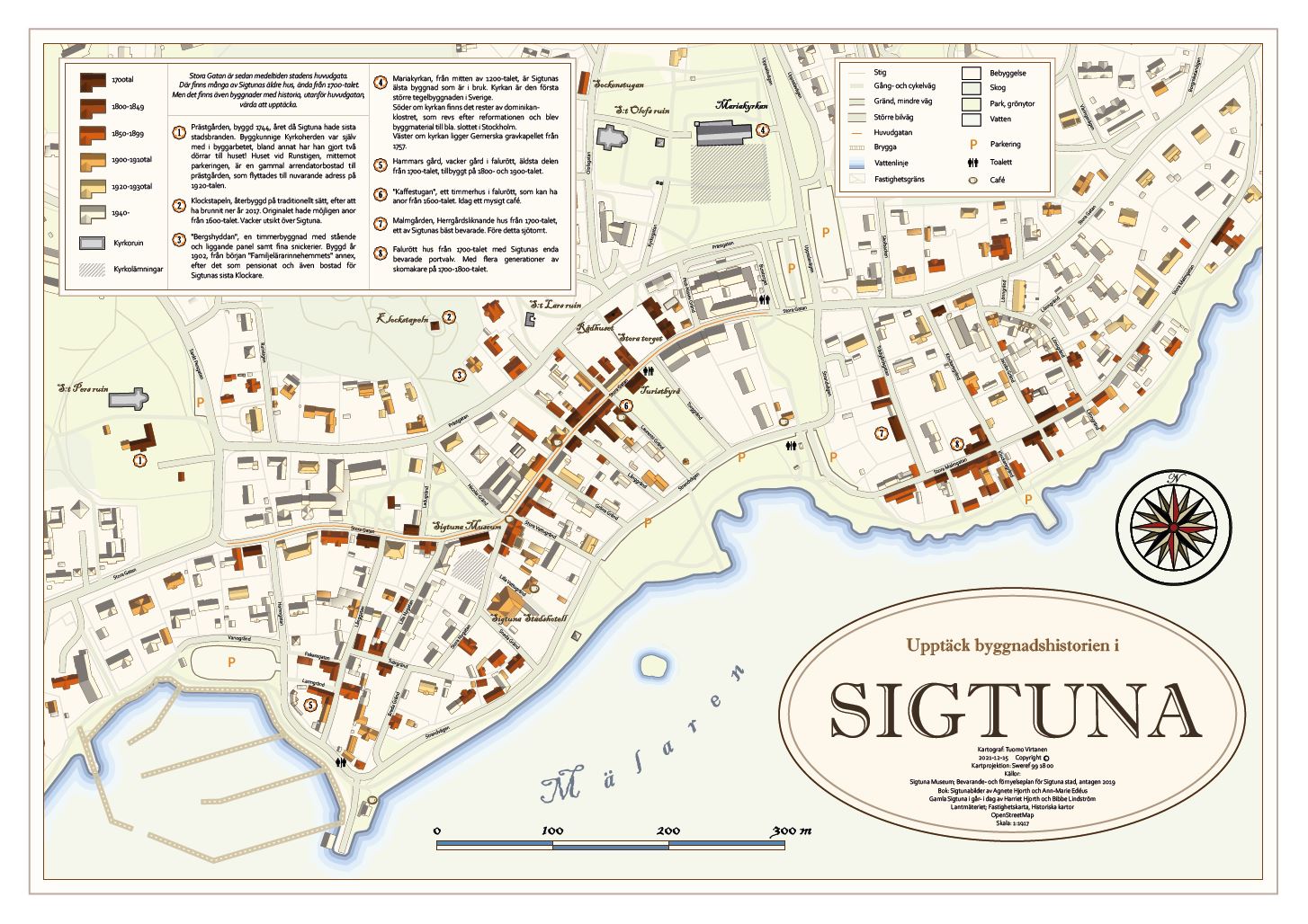 Sigtuna Byggnadshistoria väggkarta