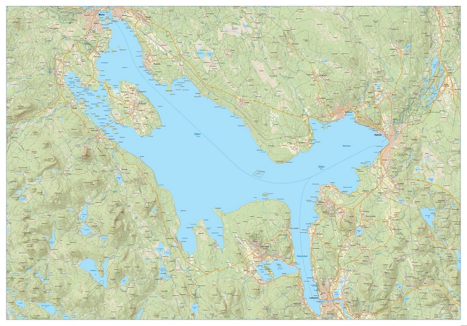 Siljan väggkarta 100x70cm