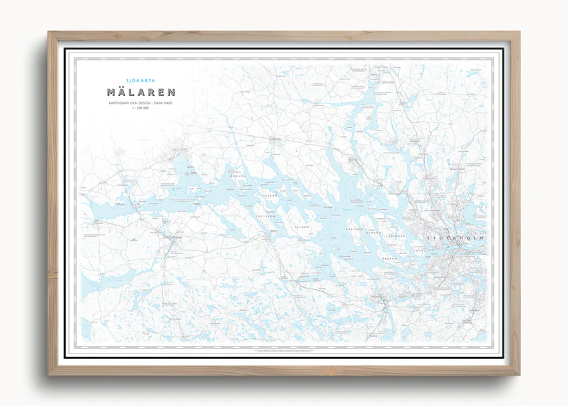 Sjökarta Mälaren 70x50cm Dapa Maps