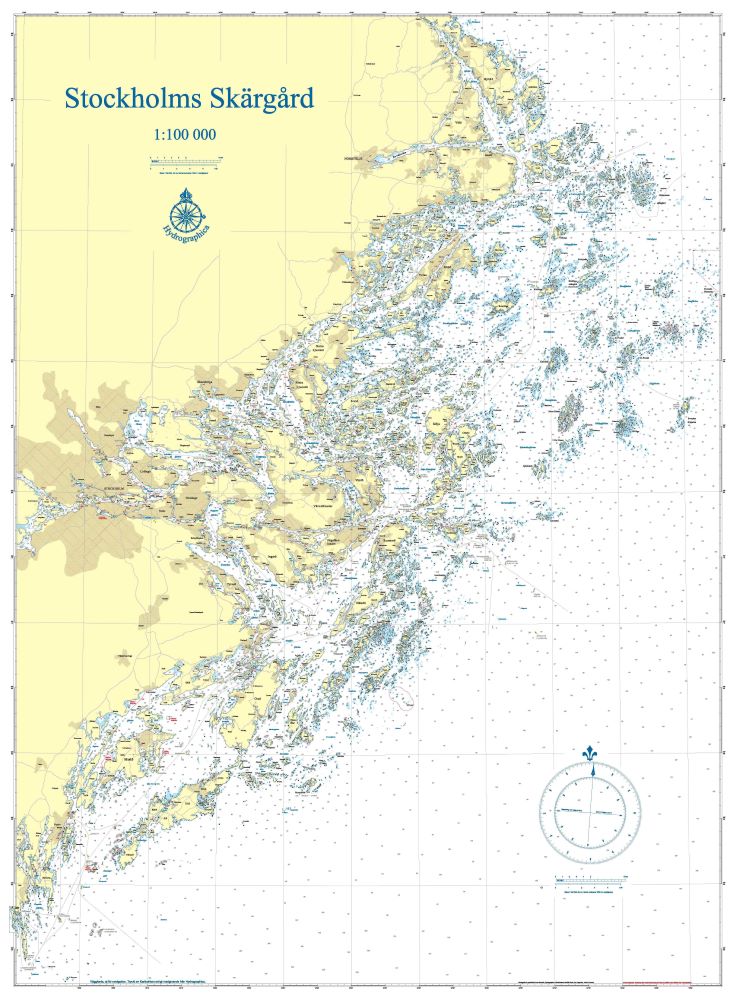Skärgårdskort Arholma-Landsort Väggkarta Hydrographica 107x145cm