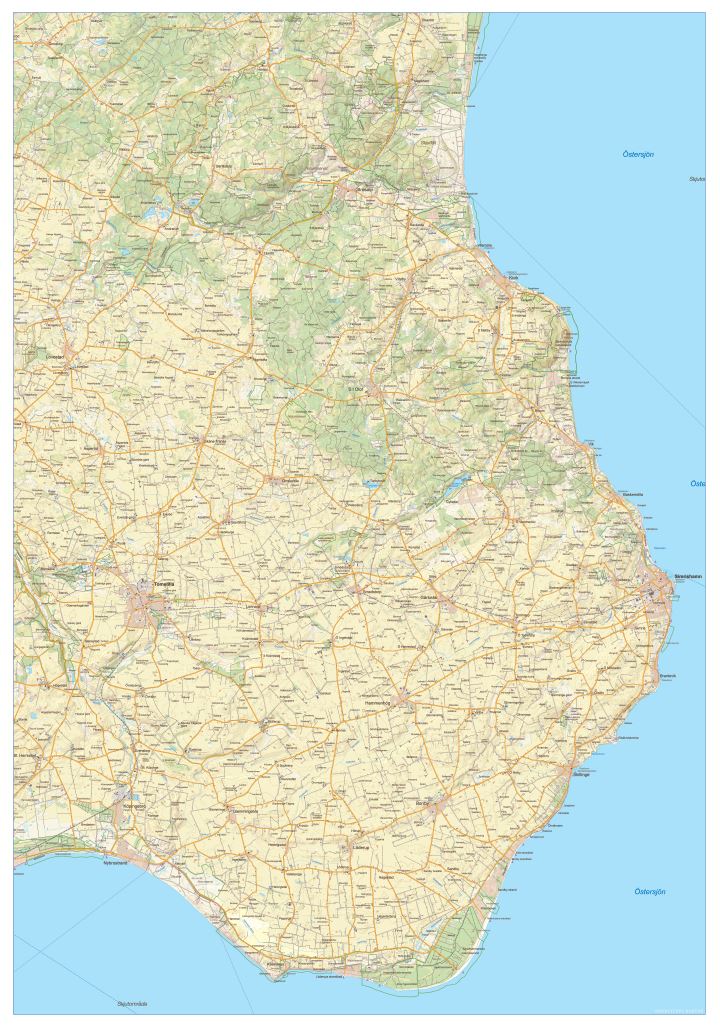 Österlen väggkarta 70x100cm