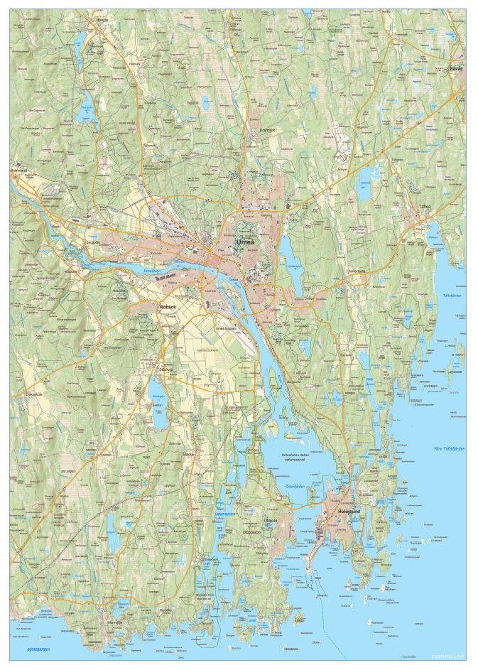 Umeå väggkarta 50x70cm
