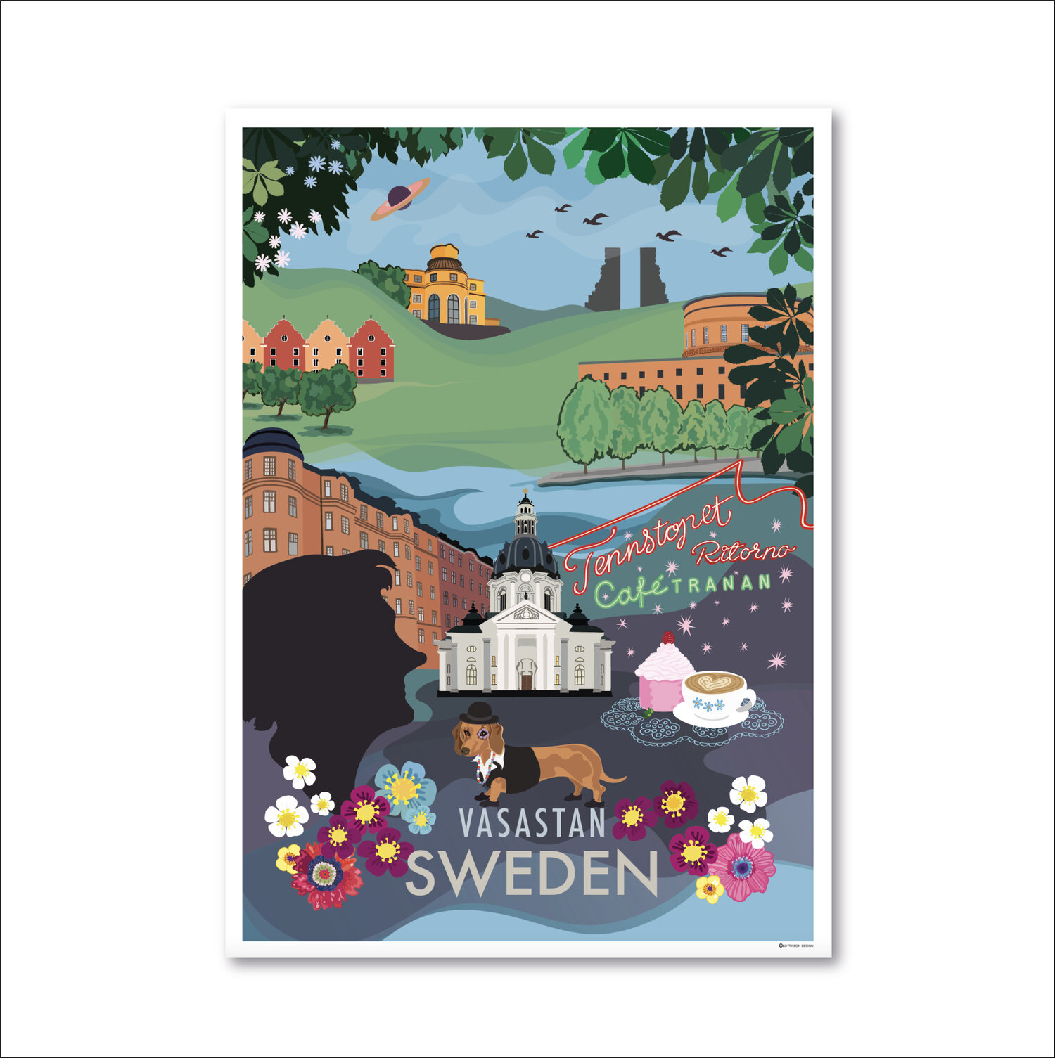Vasastan City Poster 50x70cm
